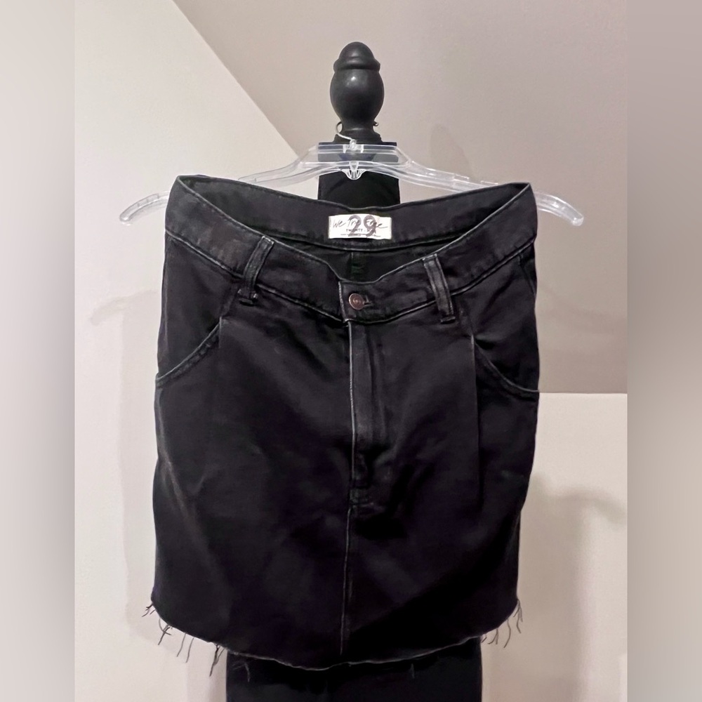 Free people jean skirt raw hem